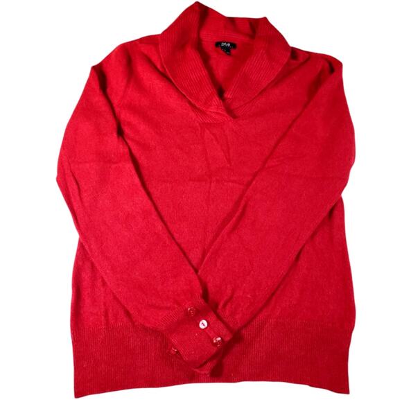 Vintage Prive Cashmere 100% Cashmere V-Neck Sweater Red Soft Lightweight Large - Picture 3 of 7